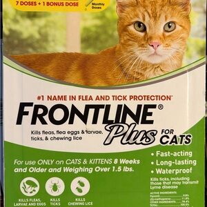Frontline Plus Flea and Tick Cat Treatment, 7+1 Doses